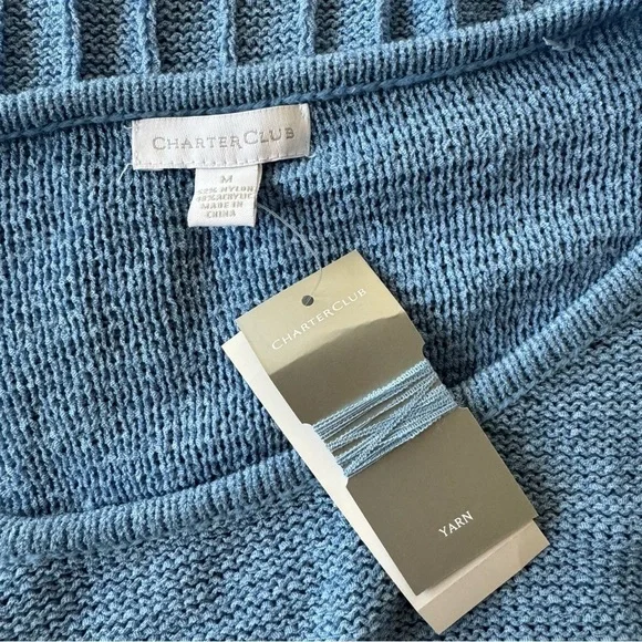 NWT Charter Club Knitted Yarn Long Sleeve Shirt - Picture 3 of 4